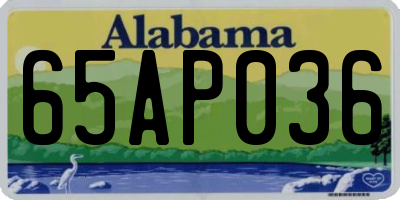 AL license plate 65AP036