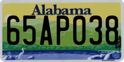 AL license plate 65AP038