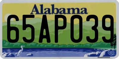 AL license plate 65AP039