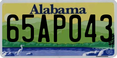 AL license plate 65AP043