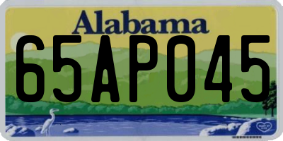 AL license plate 65AP045