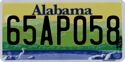 AL license plate 65AP058