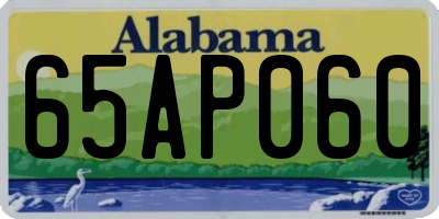 AL license plate 65AP060