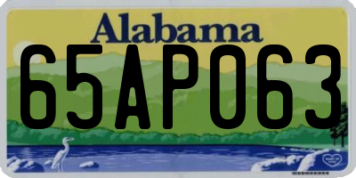 AL license plate 65AP063