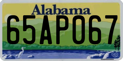 AL license plate 65AP067