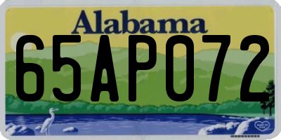 AL license plate 65AP072
