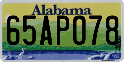 AL license plate 65AP078
