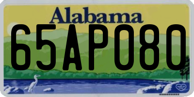 AL license plate 65AP080