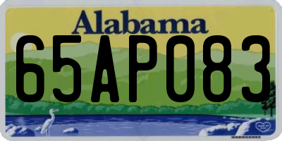 AL license plate 65AP083