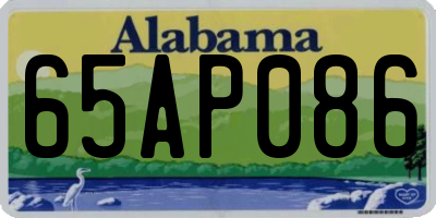 AL license plate 65AP086