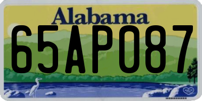 AL license plate 65AP087