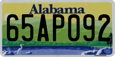 AL license plate 65AP092