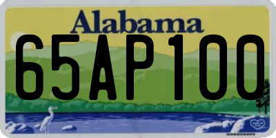 AL license plate 65AP100