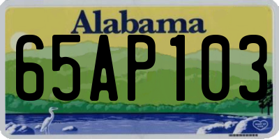AL license plate 65AP103