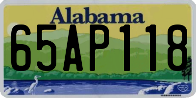 AL license plate 65AP118