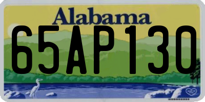 AL license plate 65AP130
