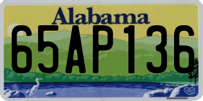 AL license plate 65AP136