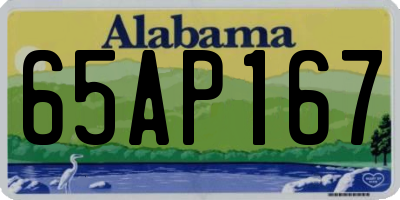 AL license plate 65AP167