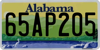 AL license plate 65AP205