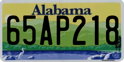 AL license plate 65AP218