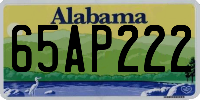 AL license plate 65AP222
