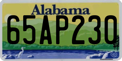 AL license plate 65AP230