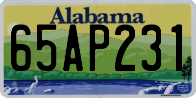 AL license plate 65AP231