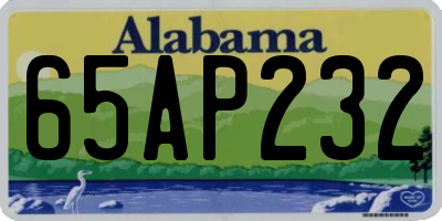 AL license plate 65AP232
