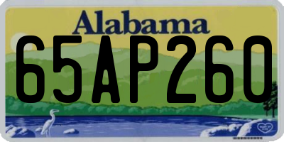AL license plate 65AP260