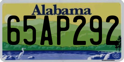 AL license plate 65AP292