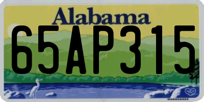 AL license plate 65AP315