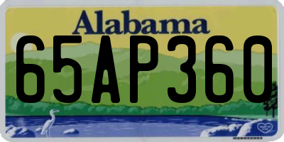 AL license plate 65AP360