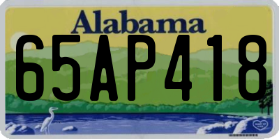 AL license plate 65AP418