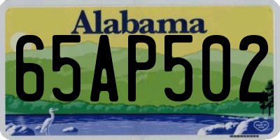AL license plate 65AP502