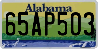 AL license plate 65AP503