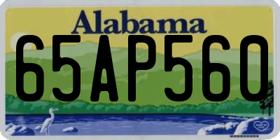 AL license plate 65AP560
