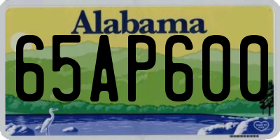 AL license plate 65AP600