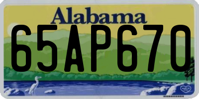 AL license plate 65AP670