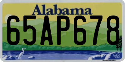 AL license plate 65AP678