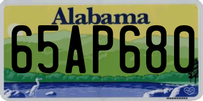AL license plate 65AP680