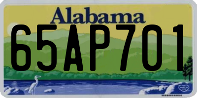 AL license plate 65AP701