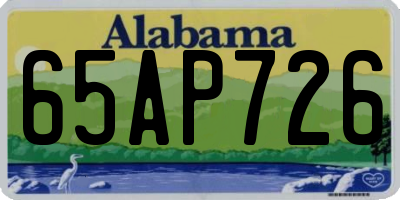 AL license plate 65AP726