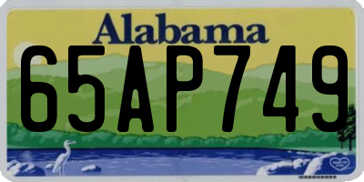 AL license plate 65AP749