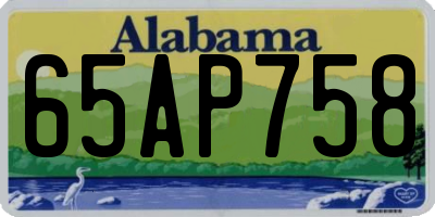 AL license plate 65AP758