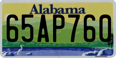 AL license plate 65AP760