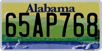 AL license plate 65AP768