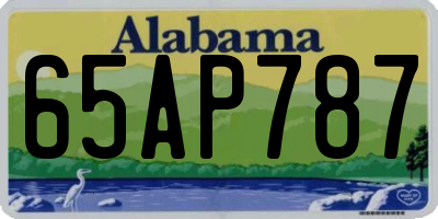 AL license plate 65AP787