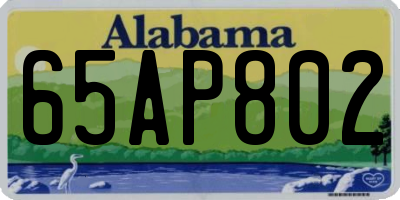 AL license plate 65AP802