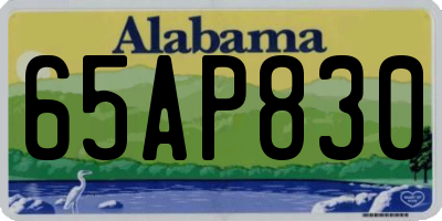AL license plate 65AP830