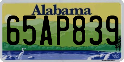 AL license plate 65AP839